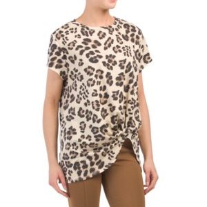 BOTANIQUE Leopard Print Side Twist Front Top